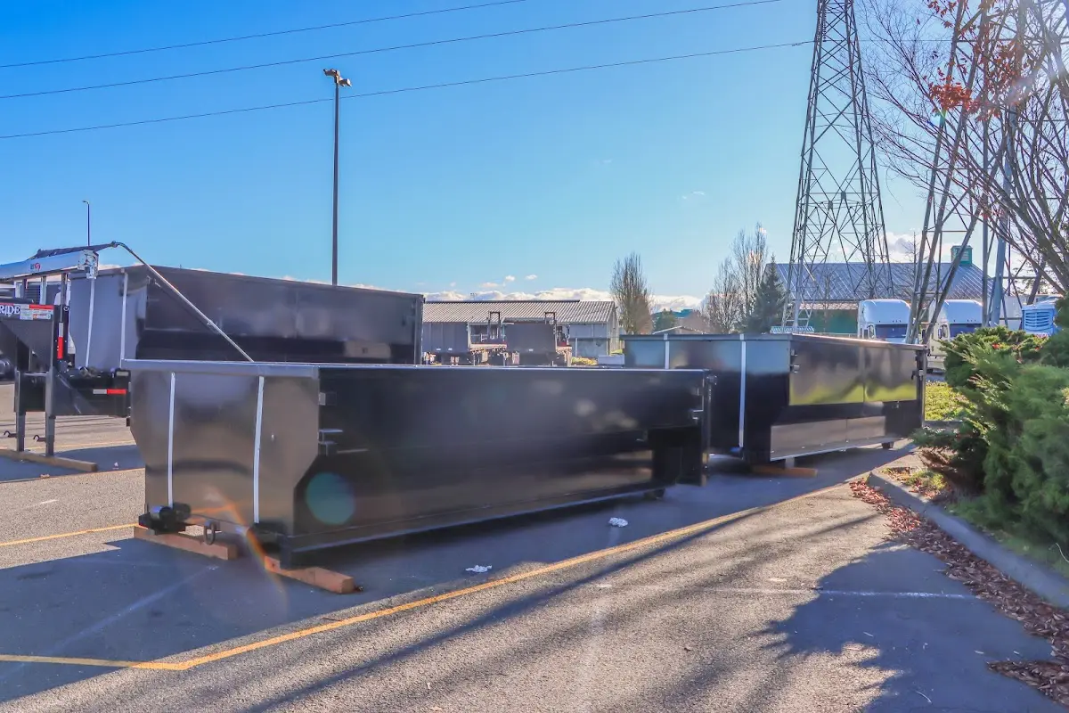 Roll-off dumpster ready for waste disposal at job site for Yard Waste Dumpster Rental in New Orleans